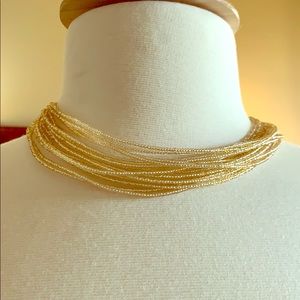 Paparazzi gold bead necklace & earrings